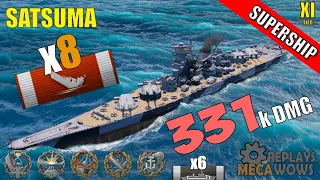 SUPERSHIP Satsuma 8 Kills & 331k Damage | World of Warships Gameplay