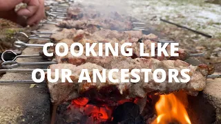 Cooking Meat THE ANCIENT WAY | Traditional Russian Shashlik Over Wood Fire