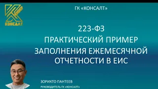 223-ФЗ ПРАКТИЧЕСКИЙ ПРИМЕР ЗАПОЛНЕНИЯ НОВОЙ ЕЖЕМЕСЯЧНОЙ И ГОДОВОЙ ОТЧЕТНОСТИ В ЕИС