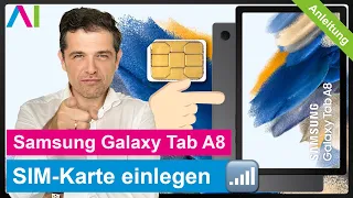 Samsung Galaxy Tab A8 SIM-Karte einlegen