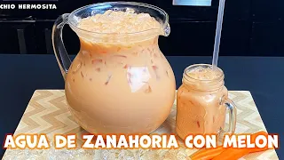 Agua fresca de Zanahoria 🥕 con melon 🍈 | Receta deliciosa 😋y saludable