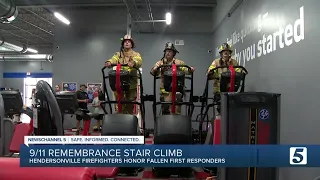 Firefighters, others climb steps at local gym in honor of 9/11