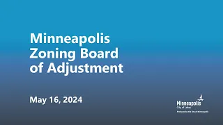 May 16, 2024 Zoning Board of Adjustment