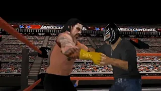 🩸☝️☝️ vs 619 WWE SVR 2k11 the bloodline Roman reigns vs Rey Mysterio in the gameplay PSP games 🎮🤫