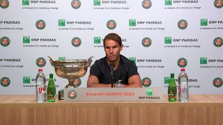 Rafael Nadal Press conference after his victory at RG'20