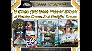 CASES #3+4 (HOBBY+DELIGHT) - 2024 Topps CHROME UFC 8 Case (96 Box) Player Break eBay 03/24/24