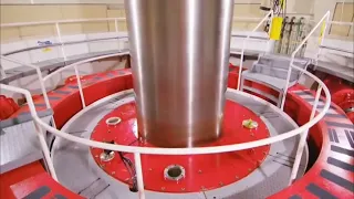 Large turbine hydroelectric generator in operation (Francis turbine type 512MW)