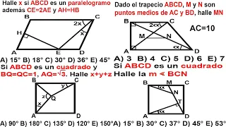 CUADRILATEROS PROBLEMAS RESUELTOS NIVEL INTERMEDIO (GEOMETRIA)