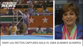 Mary Lou Retton captivates the nation with a gold medal in the 1984 Summer Olympics