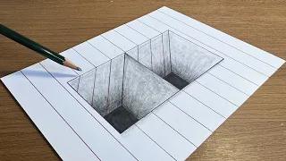 How To Draw a 3d Hole | Trick Art On Paper | Easy 3d drawing