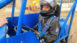 Luke drives a midget race car!