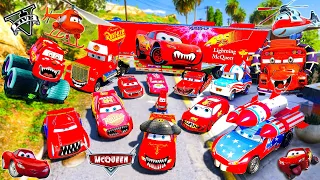 GTA 5 - Stealing HORROR MCQUEEN CARS with Franklin! (Real Life Cars #269)