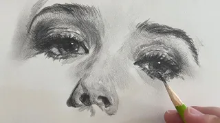 How to Draw Realistic Eyes and Nose | Step by Step Tutorial for BEGINNERS#art #drawing #howtodraw