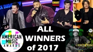 AMA's 2017 - ALL WINNERS | American Music Awards | 19th November 2017 | ChartExpress