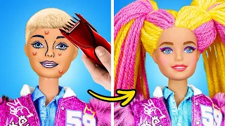 NEW AWESOME HAIRSTYLE FOR DOLL || Rich Vs Broke Transformation! Cute Tiny Crafts & Hacks by 123 GO!