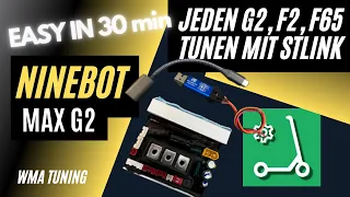 Jeden Ninebot G2, F2 & F65 tunen mit ST Link und XIAODASH per Handy in 30 min - E-Scooter Tuning