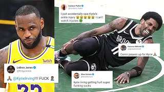 🏀Nba Players and Fans REACTS to Kyrie Irving Injury😢
