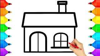 How To Make a House Drawing Very Easy Step By Step, Simple Beautiful House Drawing