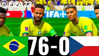 FIFA 23 - BRAZIL 76-0 CZECH REPUBLIC  ! FIFA WORLD CUP FINAL 2022 QATAR - NEYMAR GAMEPLAY !