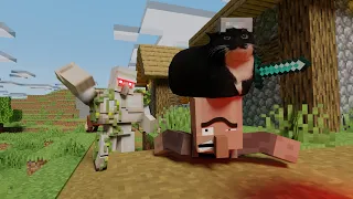 Maxwell Cat Raid The Village in Minecraft
