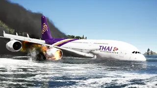 A380 Emergency Landing On Water With Exploded Engines | GTA 5