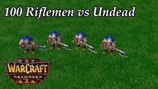 Warcraft 3: Reforged BETA - 100 Riflemen vs Ghouls, Crypt Fiends, Abominations