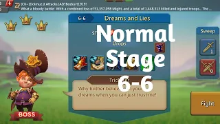 Lords mobile Normal stage 6-6 f2p best team|Dreams and lies normal stage 6-6