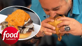 Guy Fieri Is Amazed At The Size Of This Funky Folk Burger! | Diners, Drive-Ins & Dives