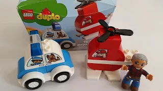 Lego Duplo Fire Helicopter and Police Car