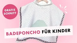 Badeponcho für Kinder nähen - Gratis Schnittmuster und Stoffe im Sale!