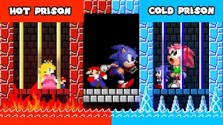 HOT and COLD: Mario vs Sonic Family Hot vs Cold Challenge! | ADN MARIO GAME