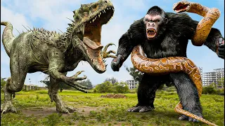 Best REALISTIC T-Rex Attack Movie (2023) | King Kong Vs T-Rex | Jurassic Park 4 | Teddy Chase