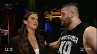 Stephanie McMahon, Kevin Owens & Alberto Del Rio Backstage