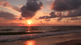 Serenity by the Shore: Mesmerizing Sunset & Ocean Waves