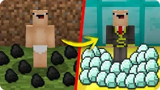 BEBÉ NOOB POBRE SE VUELVE RICO EN MINECRAFT 😍