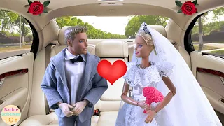Barbie dress up and Ken wedding car, two people take a carriage home