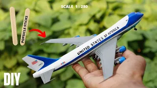Build a Boeing 747-200 air force one just from ice sticks