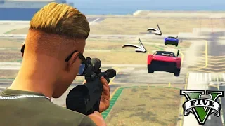 GTA V Online: SNIPER vs SUPER CARROS - O ATIRADOR de ELITE!!!