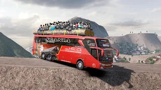 a bus carries many passengers over the world's roughest and most dangerous roads
