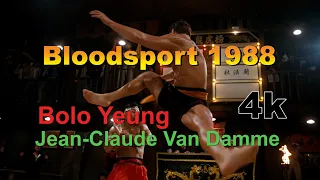 Van Damme vs  Bolo Yeung in movie Bloodsport 1988 in 4k final battle