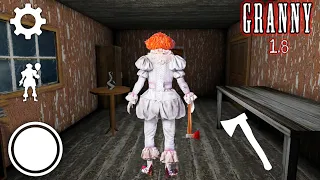 PLAYING AS PENNYWISE "THE DANCING CLOWN" & HAUNTING VICTIMS IN GRANNY VERSION 1.8 HARD MODE!