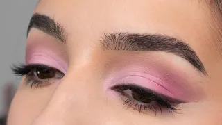 Matte Soft Pink Eyeshadow Look Using Huda Beauty Rose Quartz Eyeshadow Palette