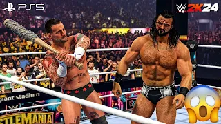 WWE 2K24 - CM Punk vs. Drew McIntyre - No Holds Barred Match at WrestleMania 41 | PS5™