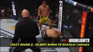 Crazy Round 2 [ Gilbert Burns vs Khamzat Chimaev ] Highlights
