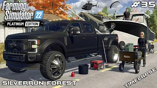 Buying new TRUCK and BOAT with BOAT TRAILER | Silverrun Forest | FS22 Platinum Edition | Episode 35