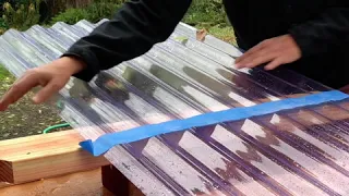 Make your own plastic corrugated roof panel ridge