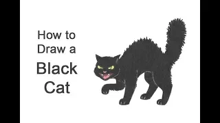 How to Draw a Cartoon Black Cat for Halloween!