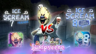 ICE SCREAM 7 vs ICE SCREAM 8 JUMPSCERE + BONUS: Crocodile! 🐊🍦🍧 | SuperPlayer Gaming