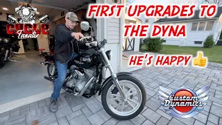 First UPGRADES SON'S HARLEY DAVIDSON DYNA SUPER GLIDE #customdynamics #cyclefanatix #harleydavidson