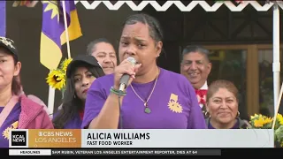 LA fast food workers rally for better work conditions
